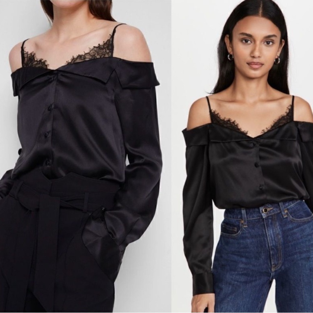 Elegant Jonathan Simkhai Black Off-Shoulder Women's Top